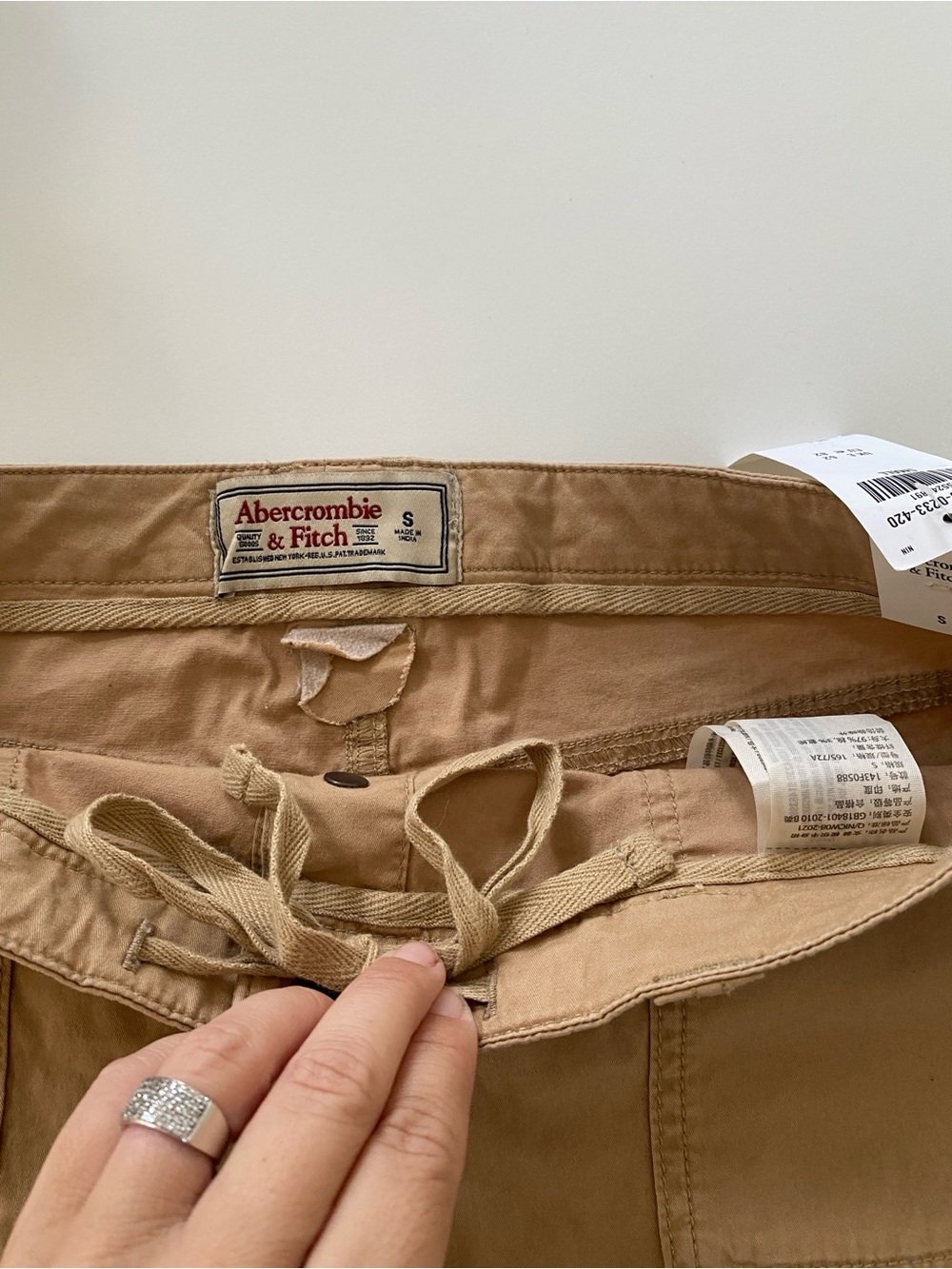 New Vintage Abercrombie & Fitch Y2K Khaki Utility Button-Front Mini Skirt Small - Picture 5 of 8